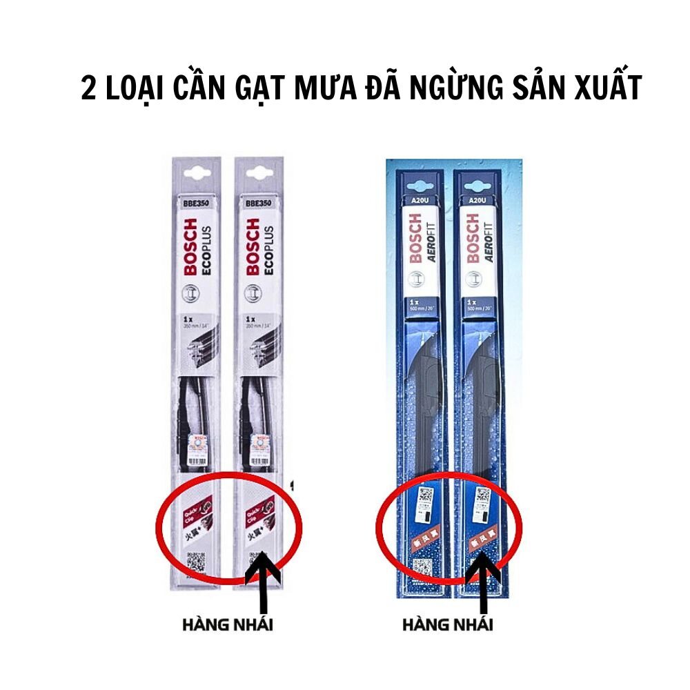 Hai loại cần gạt mưa Bosch đã ngừng sản xuất