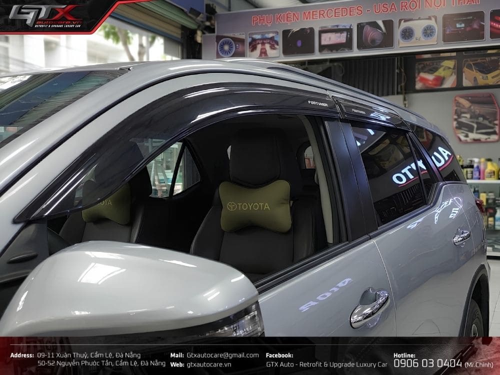 Kích thước cơ bản của vè che mưa cho xe Fortuner