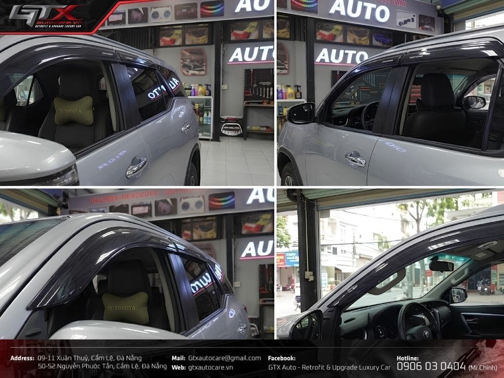Lắp đặt vè che mưa cho xe Fortuner tại GTX Auto Care