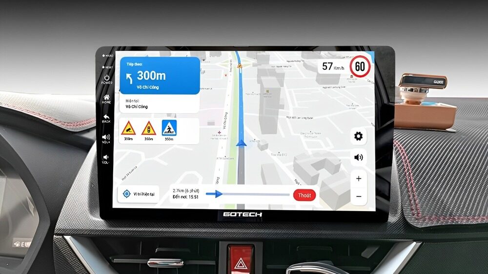 Màn hình ô tô Gotech tích hợp bản đồ chỉ đường