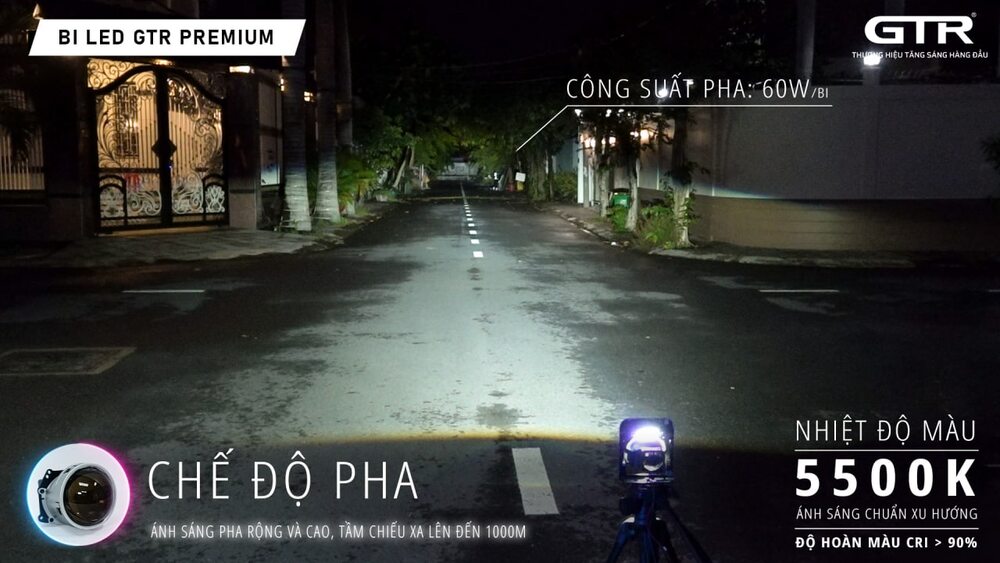 Ánh sáng pha từ độ đèn bi 