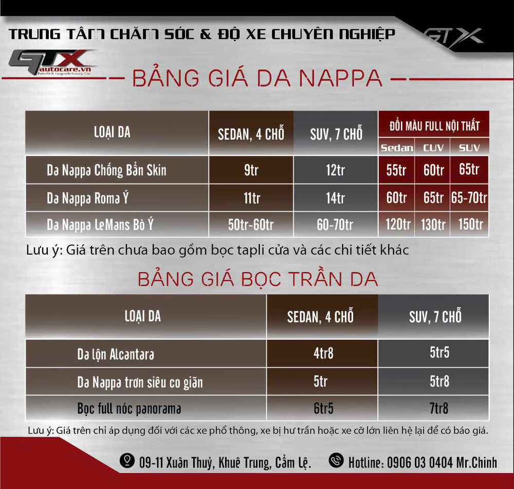 Giá bọc ghế da Honda City tại GTX Auto Care