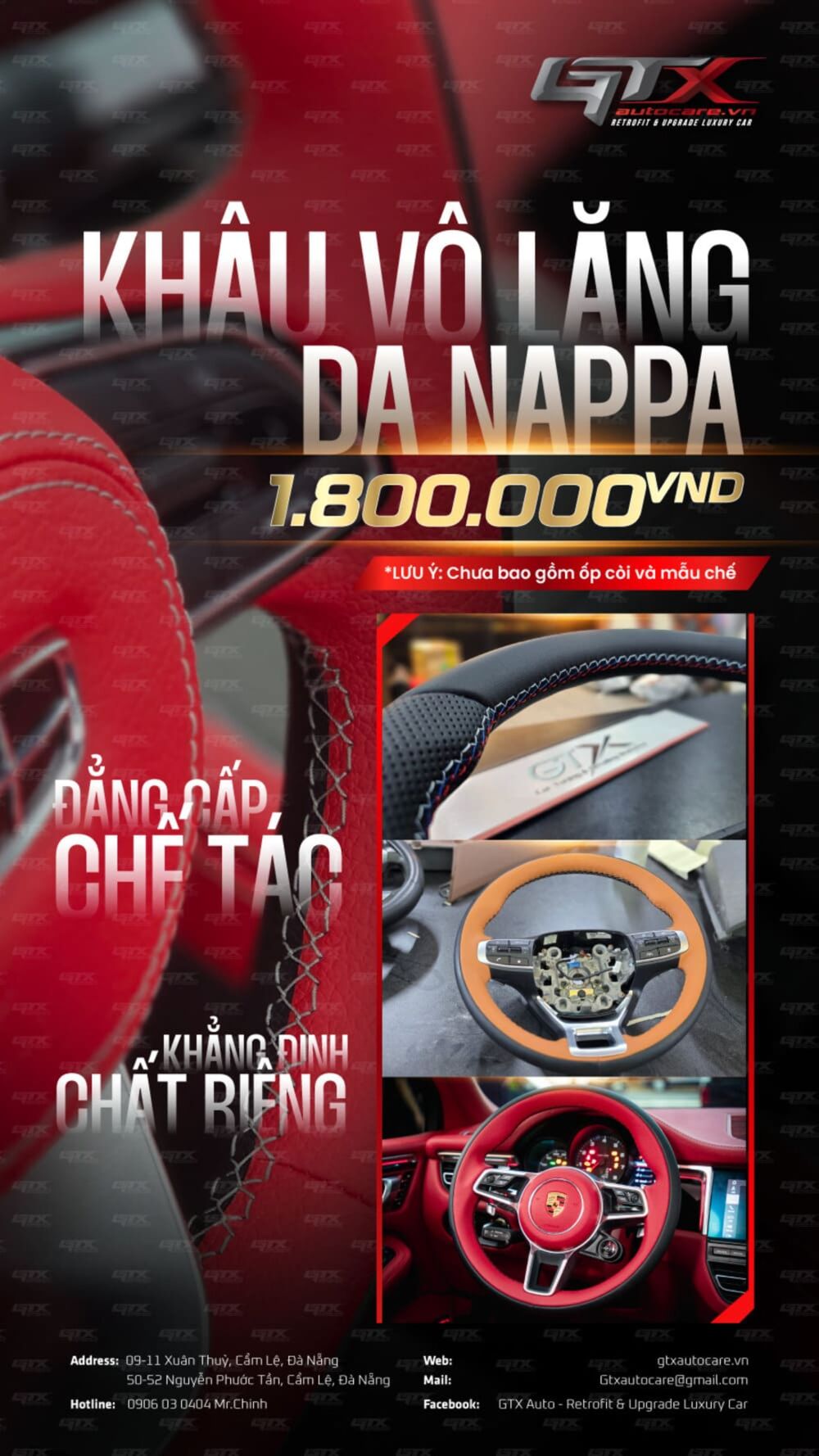 Bảng giá khâu vô lăng da nappa tại GTX