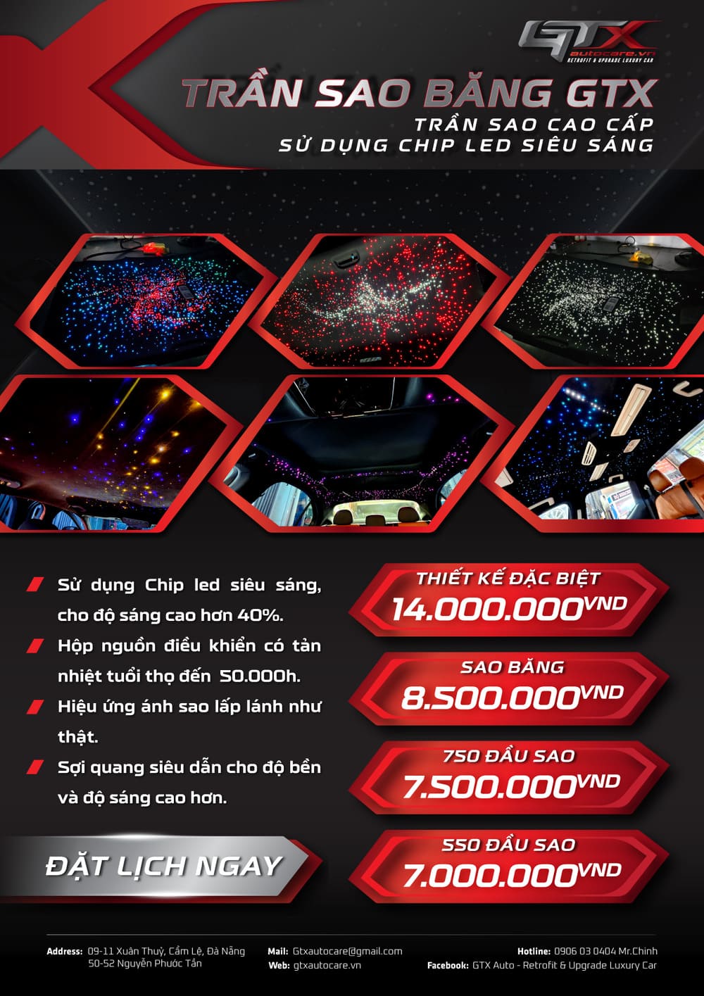 Bảng giá trần sao ô tô mới nhất