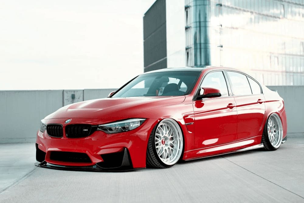 BMW M3 F80 hạ gầm, mở rộng vè bánh, cản trước 