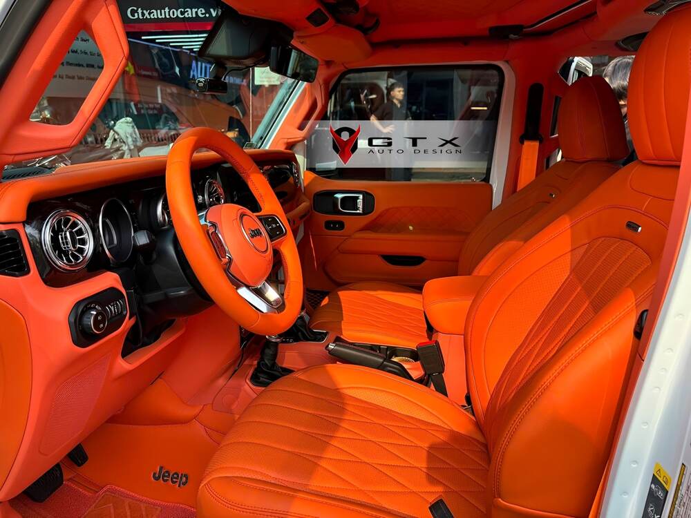 Bọc vô lăng da Nappa cho Jeep Wrangler