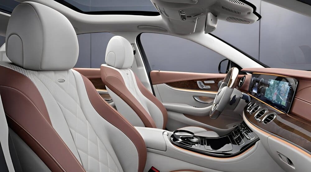 Bọc ghế da tone màu trắng viền đà