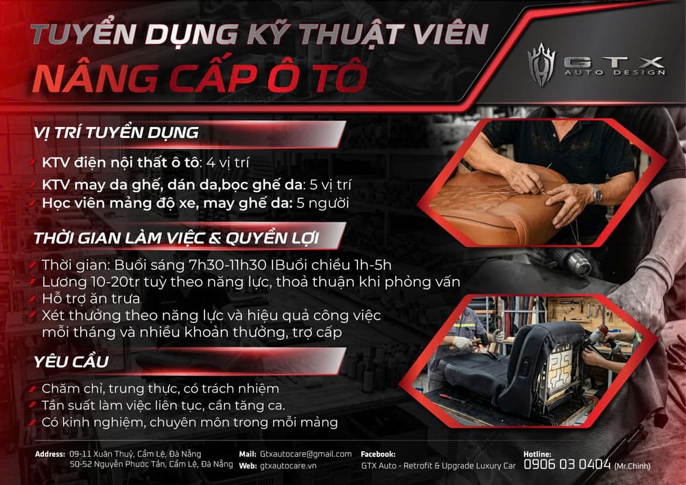 Các vị trí đang tuyển dụng tại GTX Auto Care 