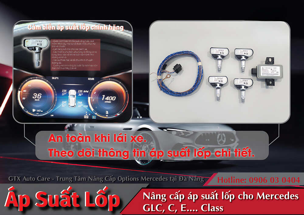 Cảm biến áp suất lốp chính hãng cho xe Mercedes