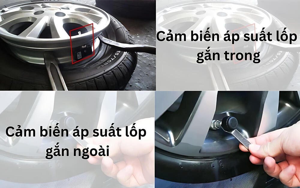 Cảm biến áp suất lốp gắn trong và ngoài 