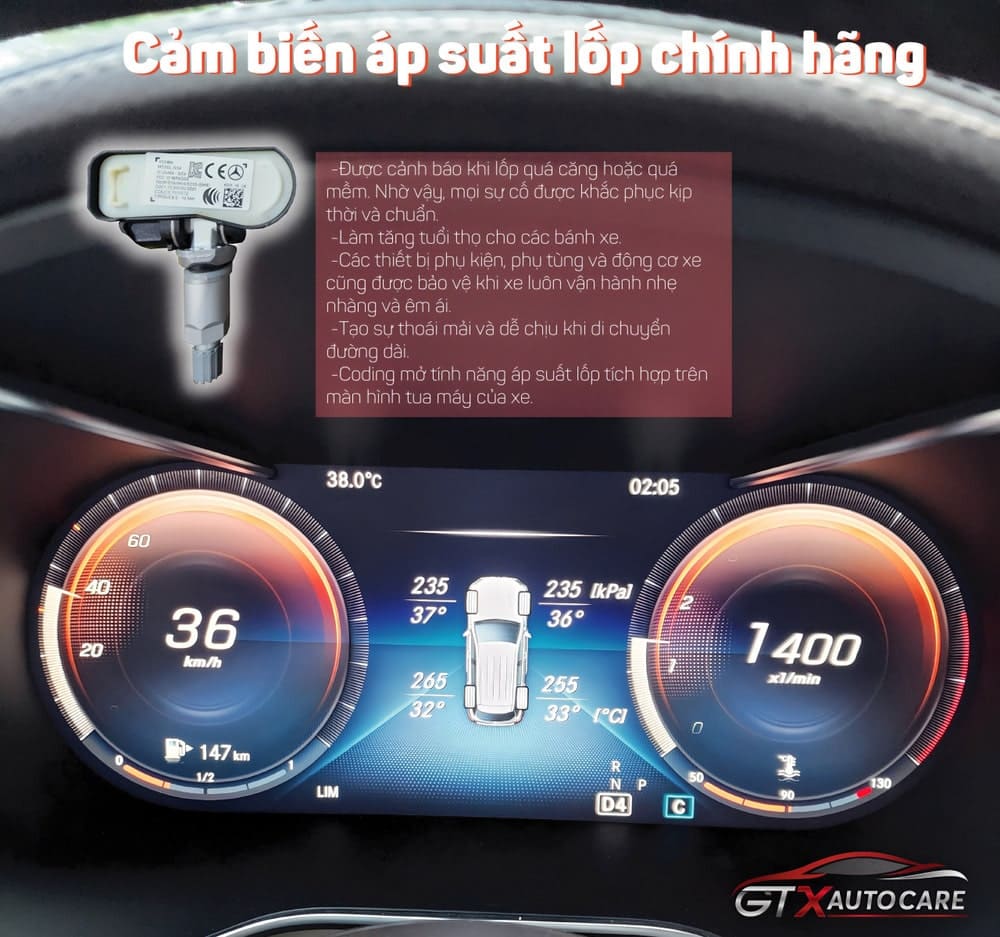 Cảm biến áp suất lốp Mercedes chính hãng theo xe