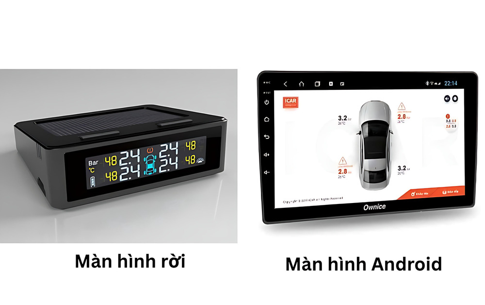 Cảm biến áp suất lốp tích hợp màn hình cảm ứng