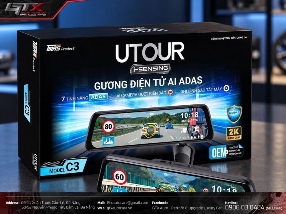 Camera hành trình Gương điện tử AI ADAS UTOUR C3M