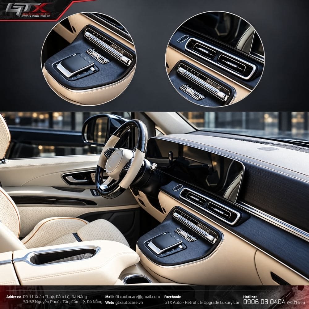 Độ cụm điều khiển trung tâm cho xe Mercedes W447