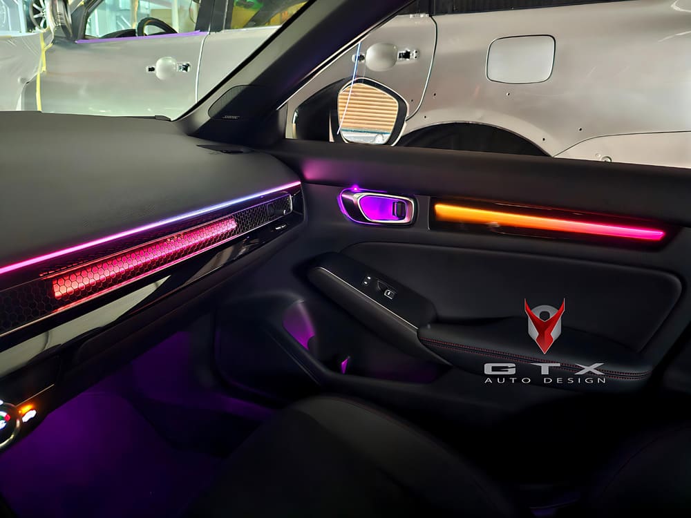 Độ LED viền nội thất cho xe Civic