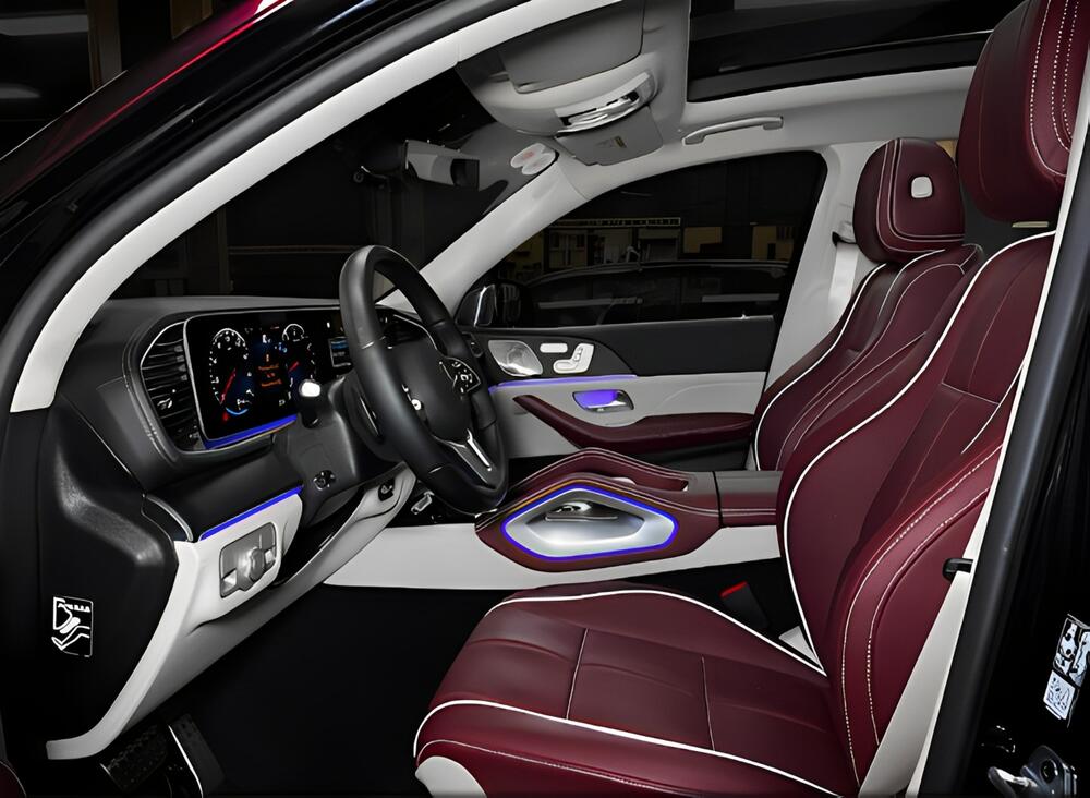 Đổi màu nội thất Mercedes S450 kết hợp với Led viền nội thất