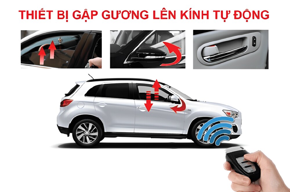 Điều khiển gập, mở gương tự động từ xa 