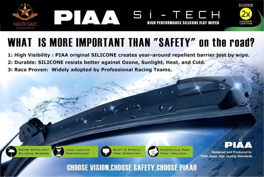 Gạt mưa silicon PIAA mang đến nhiều tính năng hấp dẫn