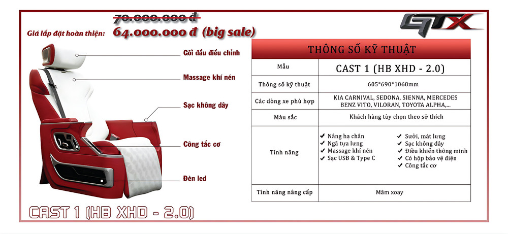Ghế cast 3 