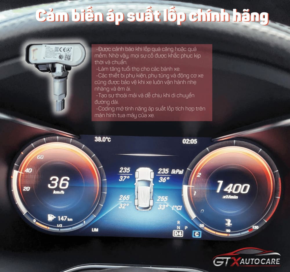 Hướng dẫn cài đặt cảm biến áp suất lốp tpms