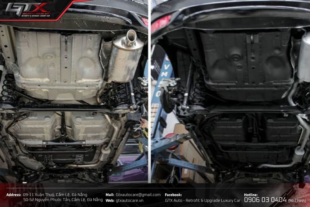 Kết quả trước và sau khi phủ gầm ô tô