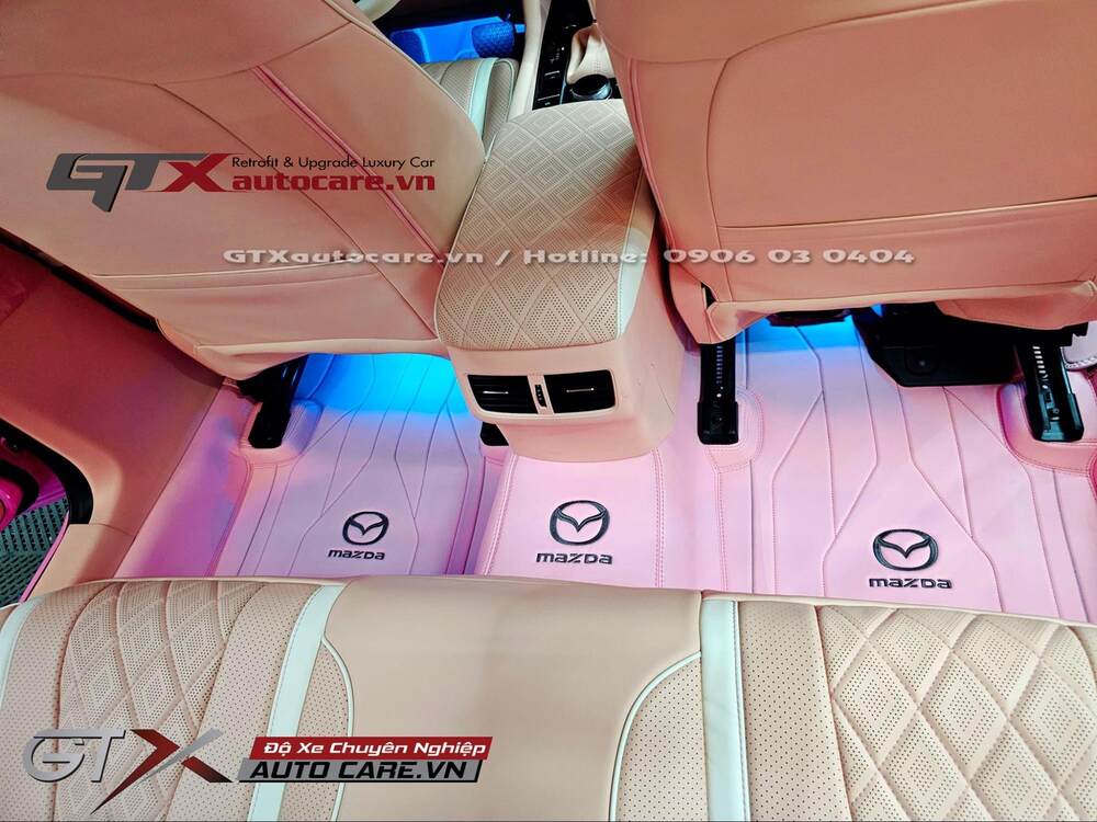Lót sàn da màu Hồng cho Mazda 3