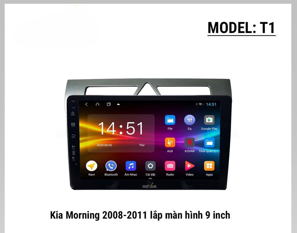 Màn hình Kovar cho xe Kia Morning