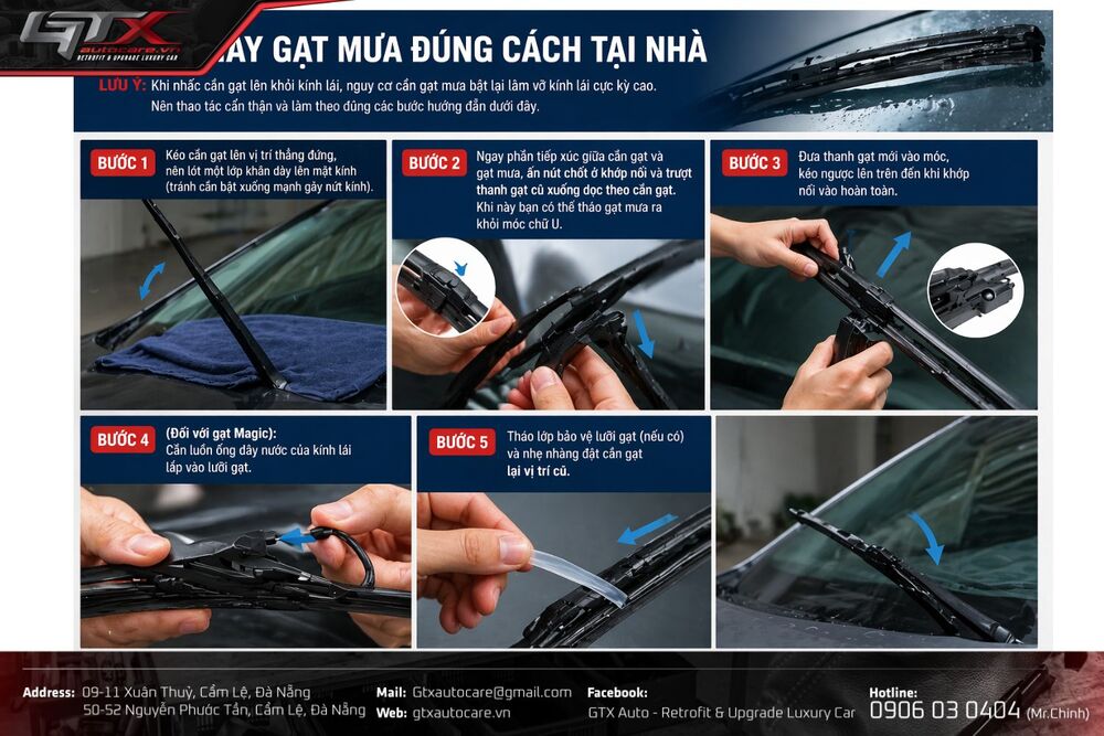 Minh họa chi tiết cách thay gạt mưa ô tô Vios tại nhà