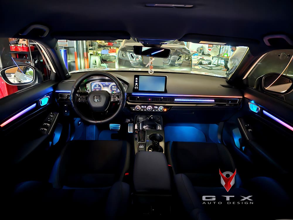 Nâng cấp đèn LED viền nội thất cho xe Civic