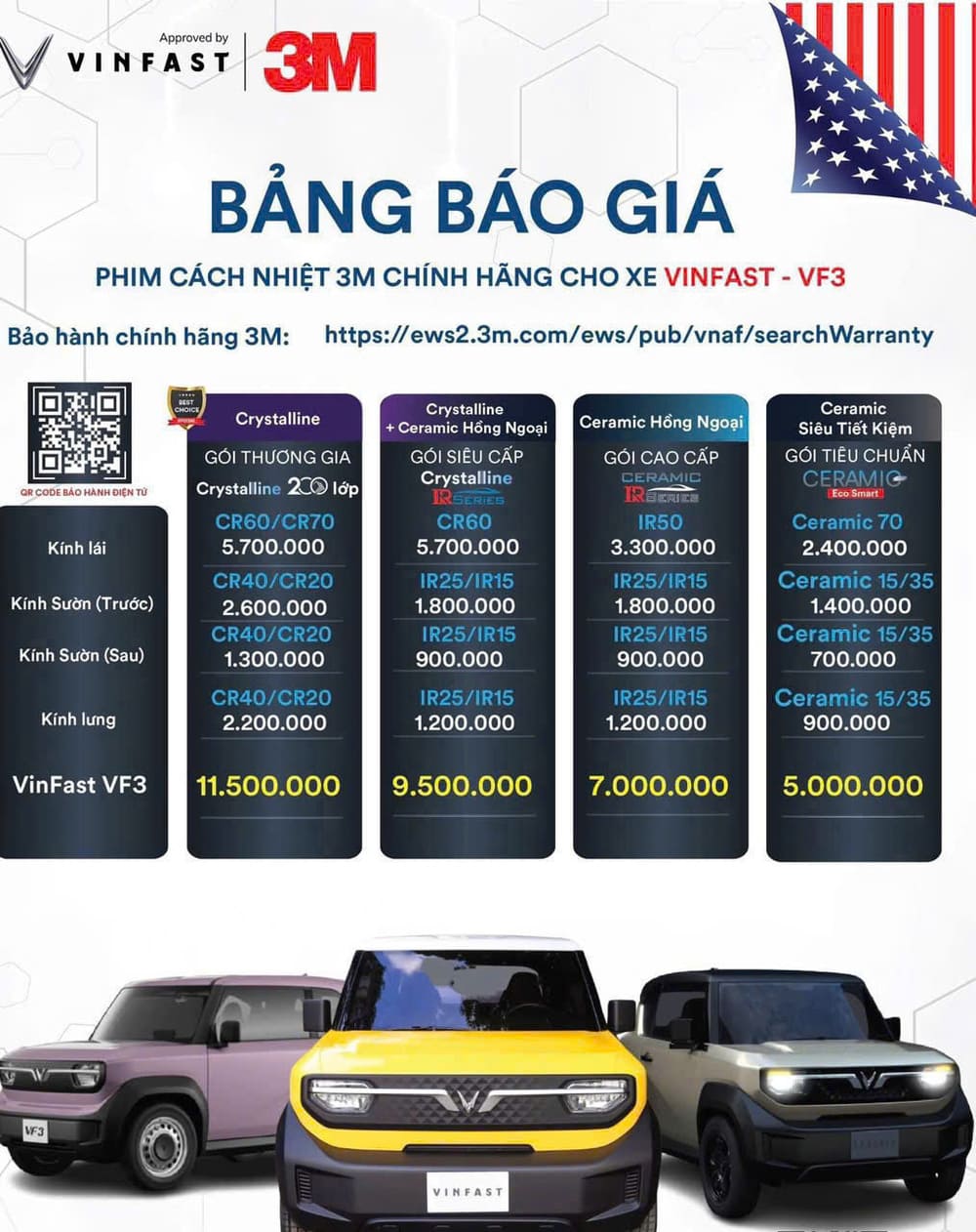 Phim cách nhiệt 3M cho VF3