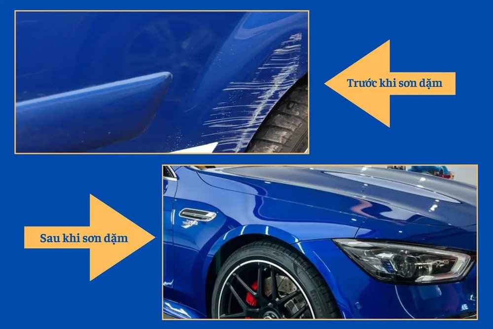 Quy trình sơn dặm xe ô tô mới nhất hiện nay