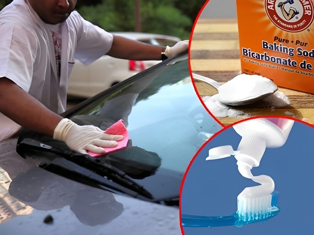 Sử dụng baking soda để tẩy vết ố trên kính