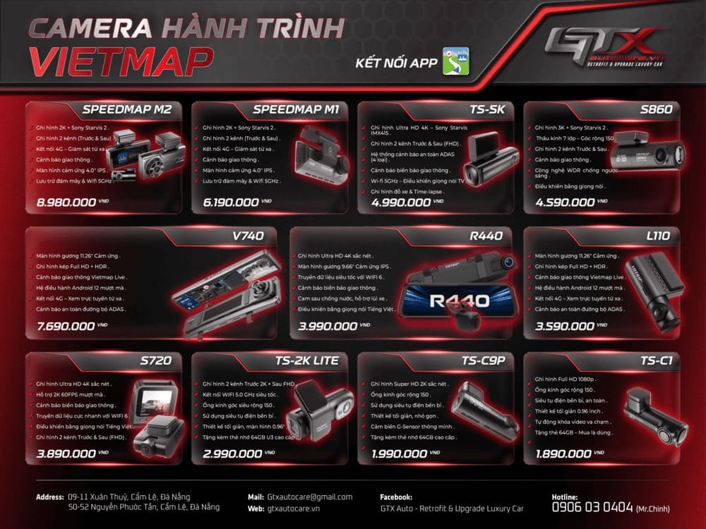 Thông tin về các dòng camera hành trình Vietmap