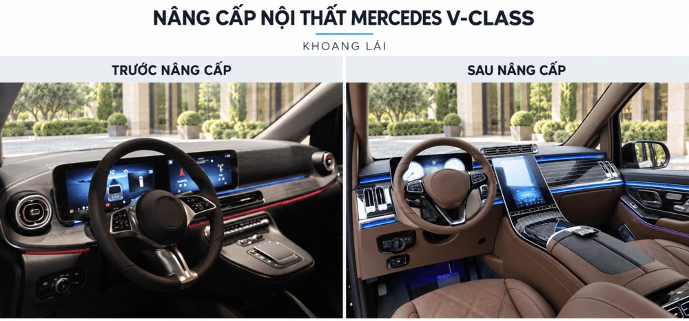 Trước và sau khi nâng cấp khoang lái cho Mercedes V Class